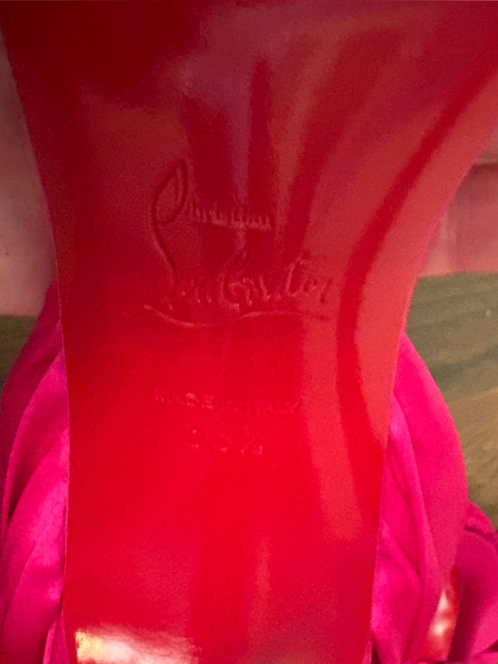 Christian Louboutin Hot Pink Satin Ankle-Tie Sandals - Picture 8 of 10